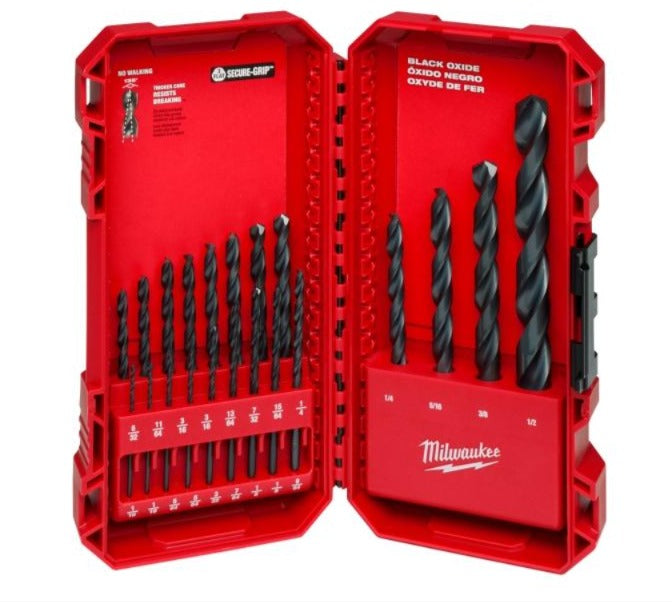 Combo taladro rotomartillo 1/2" pulgadas milwaukee Y juego de brocas de multiusos de 1/16  a 1/2 pulgada 21 piezas
