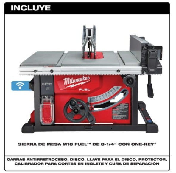 Sierra de mesa de 8 1/4 con one key m18 fuel milwaukee
