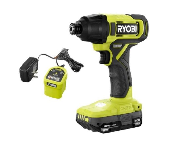 Atornillador de impacto de 1/4" con bateria de 1.5ah y cargador one+ 18v