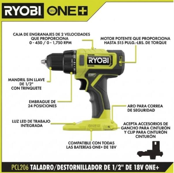 kit combinado de 6 herramientas con baterías de 1.5ah, 4.0ah y cargador