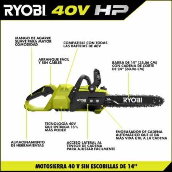 kit de motosierra inalambrica de 40v