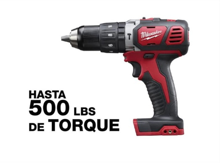 Taladro percutor inalámbrico milwaukee m18 de 1/2 de pulgada. incluye baterías y cargador